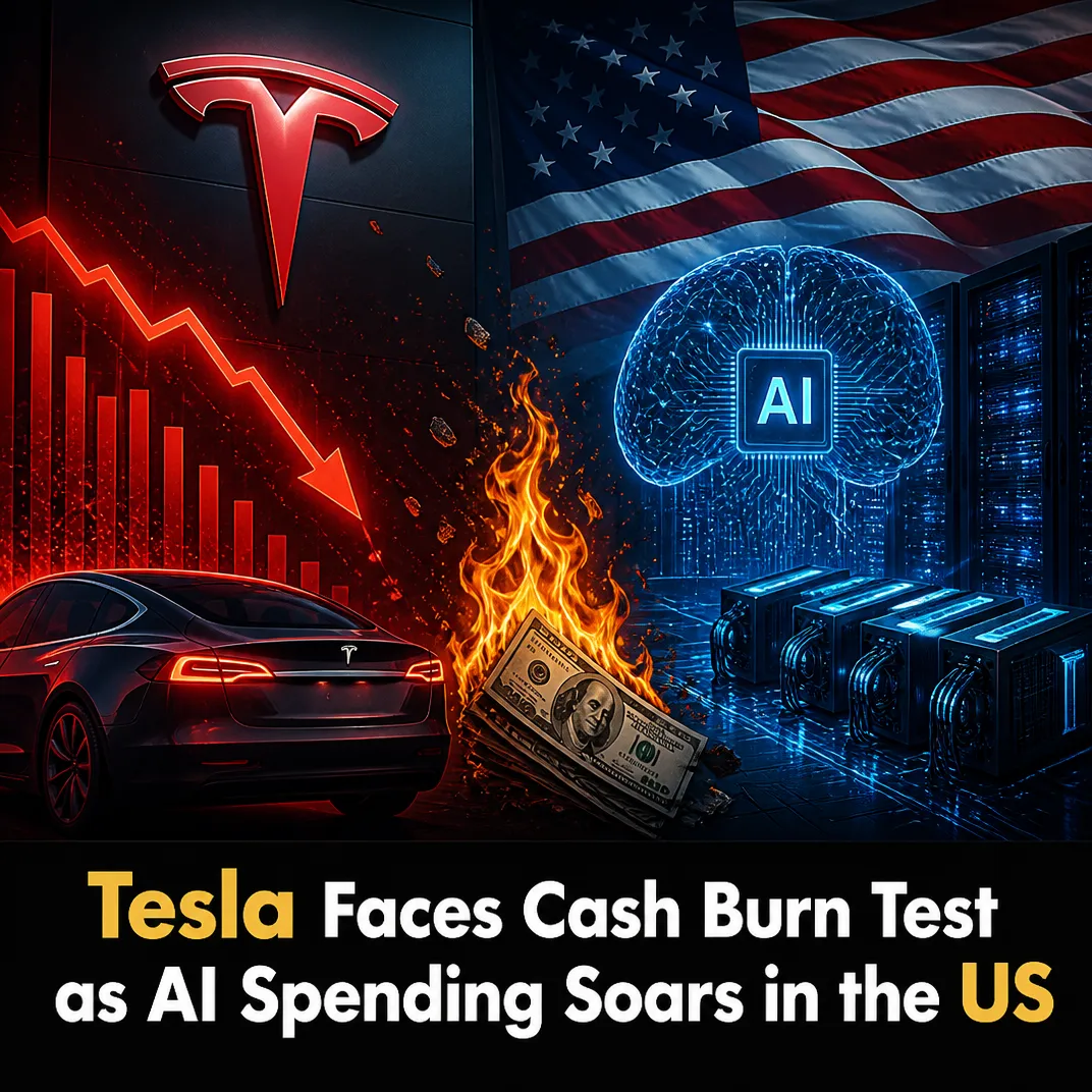 Tesla Faces Cash Burn Test as AI Spending Soars in the US
