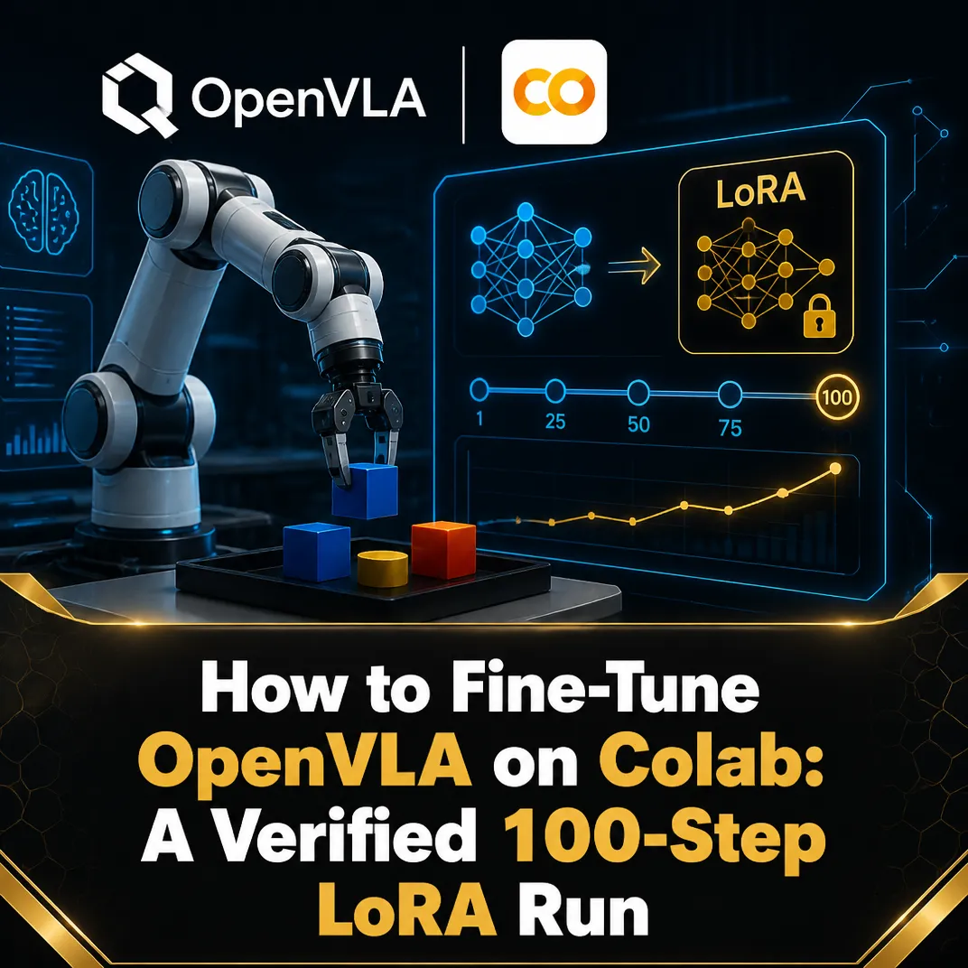 How to Fine-Tune OpenVLA on Colab: A Verified 100-Step LoRA Run