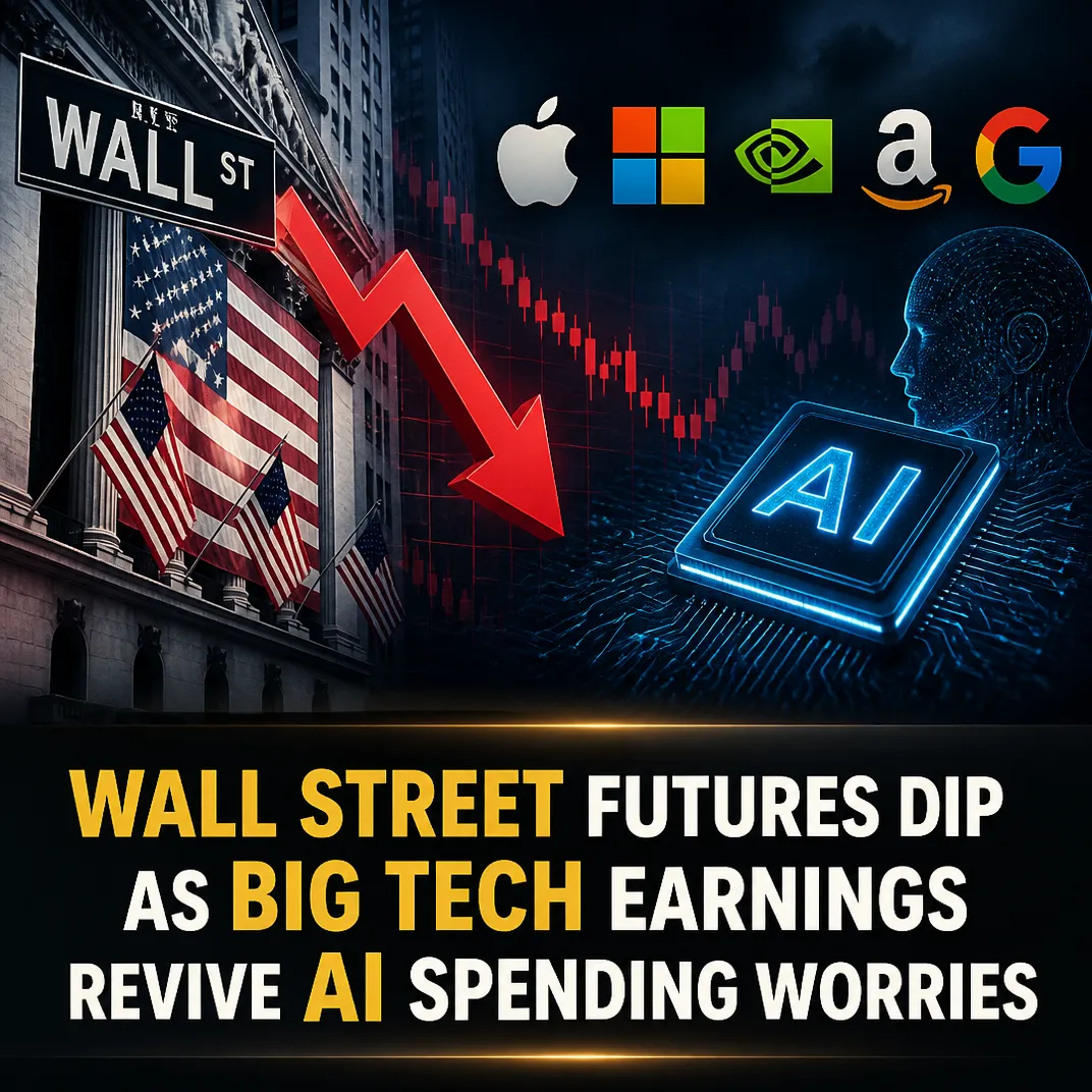 Wall Street Futures Dip as Big Tech Earnings Revive AI Spending Worries