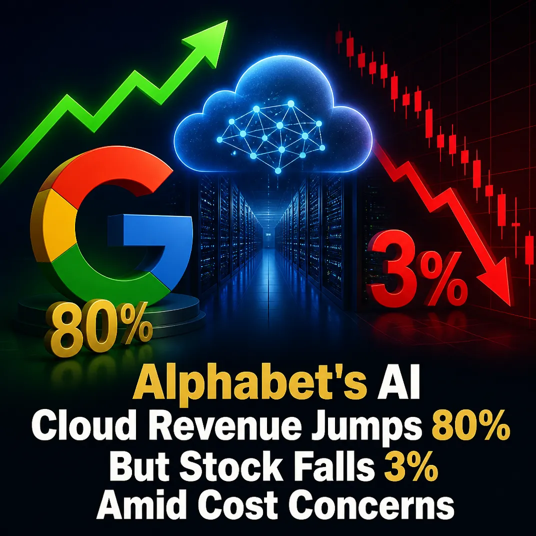 Alphabet’s AI Cloud Revenue Jumps 80% But Stock Falls 3% Amid Cost Concerns