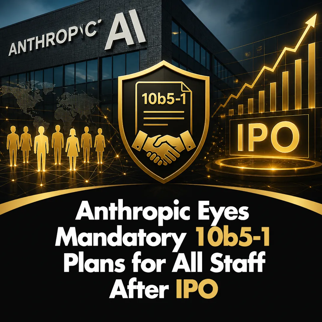 Anthropic Eyes Mandatory 10b5-1 Plans for All Staff After IPO