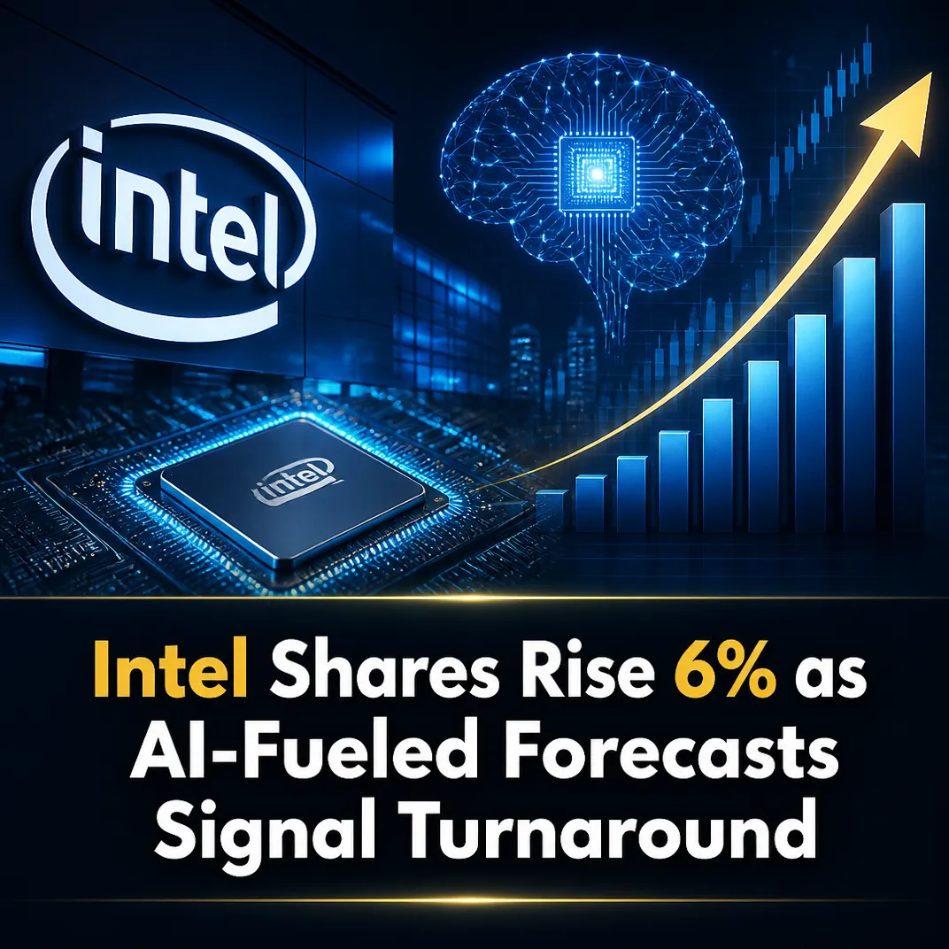 Intel Shares Rise 6% as AI-Fueled Forecasts Signal Turnaround