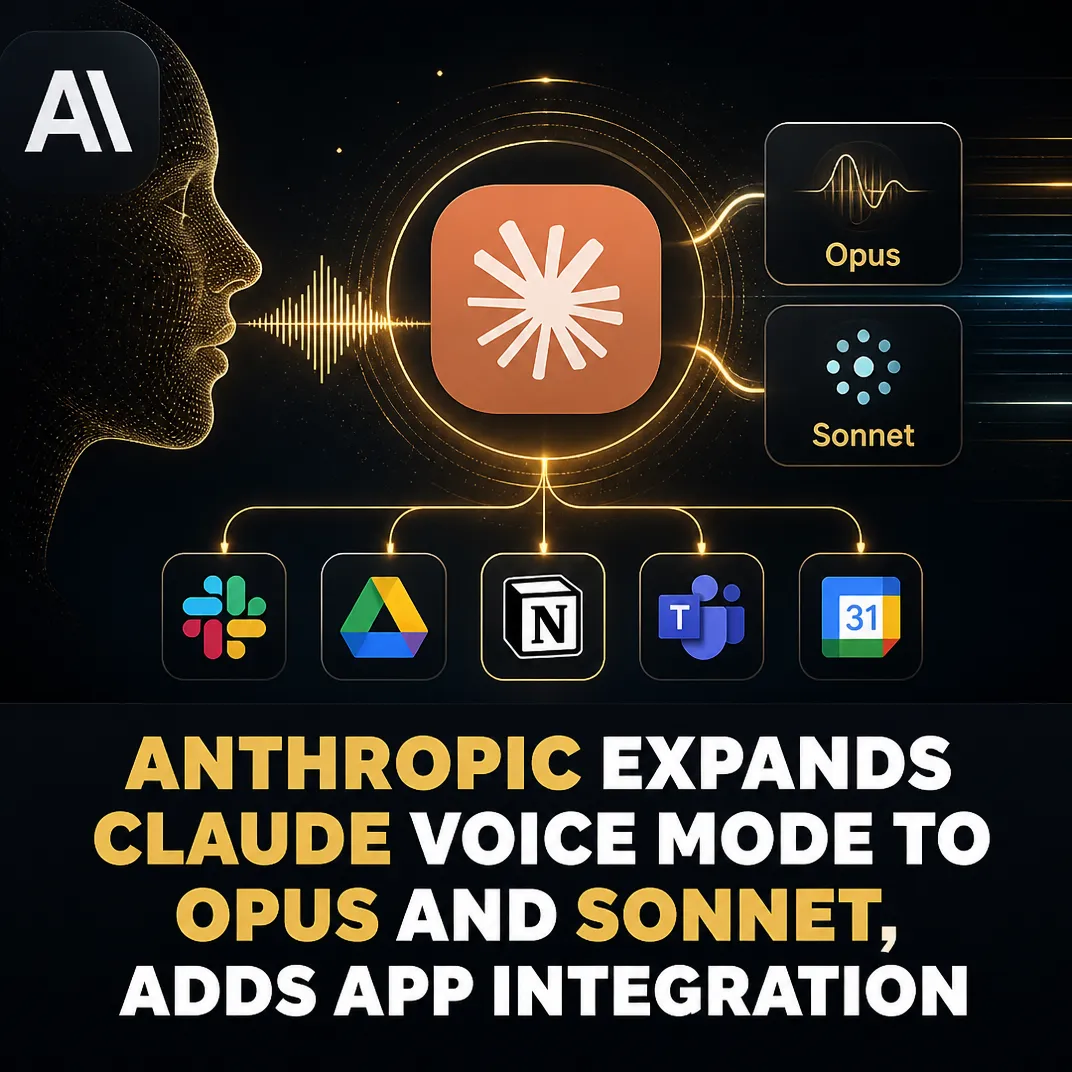 Anthropic Expands Claude Voice Mode to Opus and Sonnet, Adds App Integration