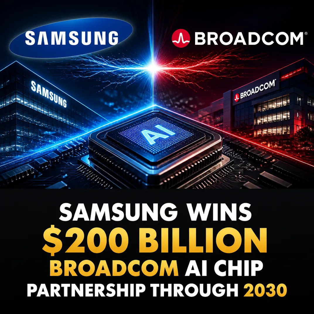 Samsung Wins $200 Billion Broadcom AI Chip Partnership Through 2030