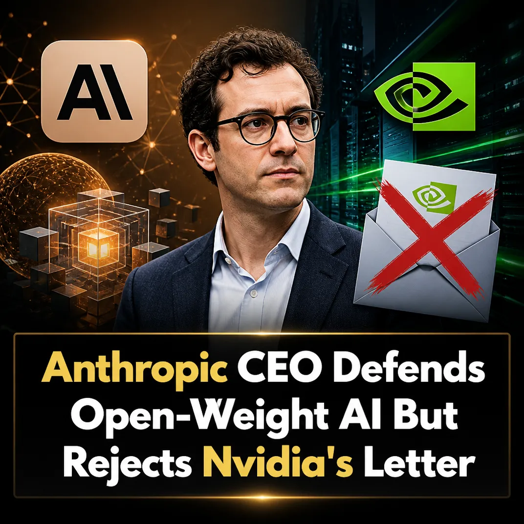 Anthropic CEO Defends Open-Weight AI But Rejects Nvidia’s Letter