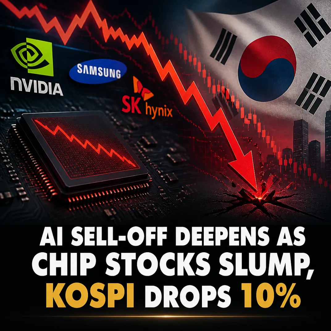 AI Sell-Off Deepens as Chip Stocks Slump, Kospi Drops 10%