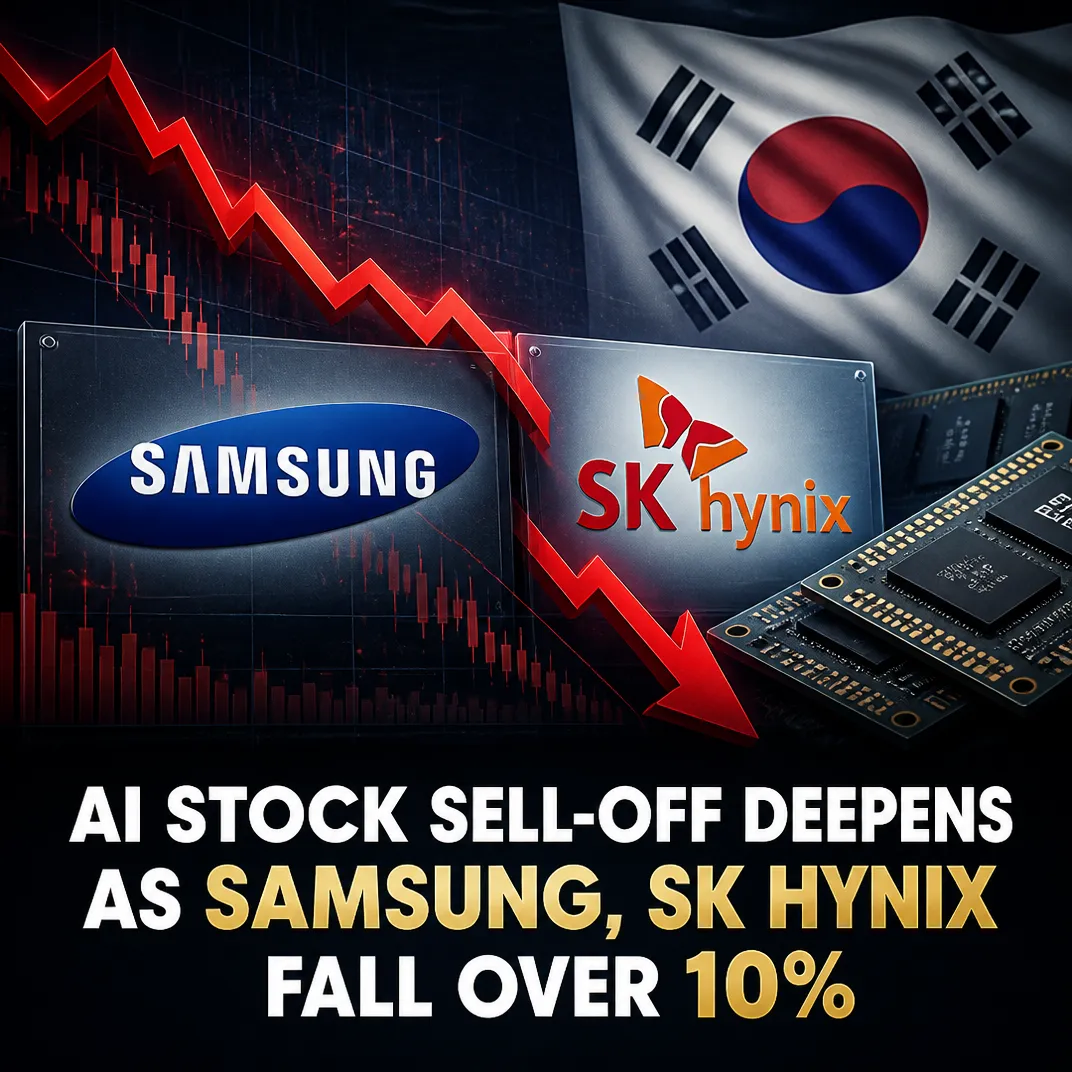 AI Stock Sell-off Deepens as Samsung, SK Hynix Fall Over 10%