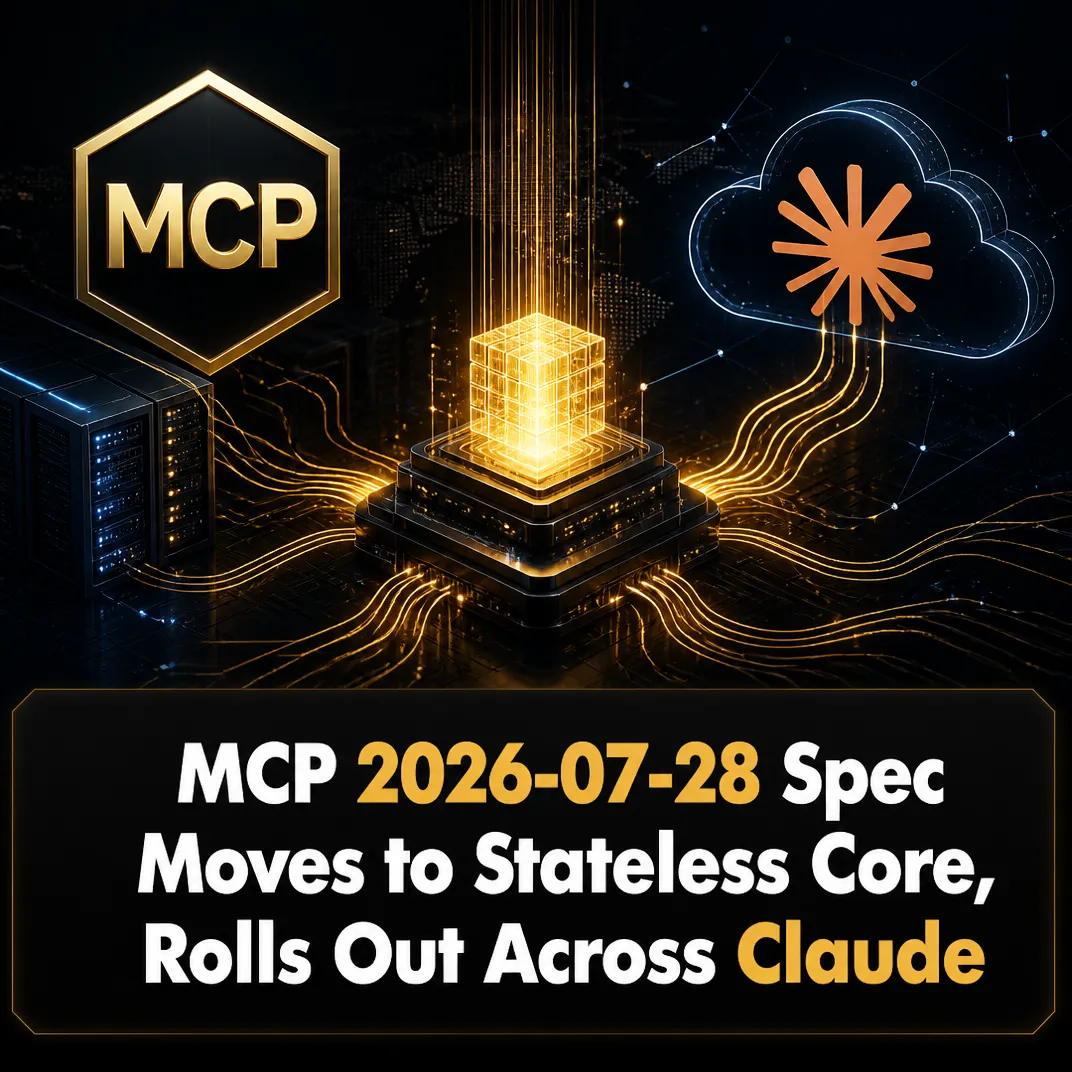 MCP 2026-07-28 Spec Moves to Stateless Core, Rolls Out Across Claude