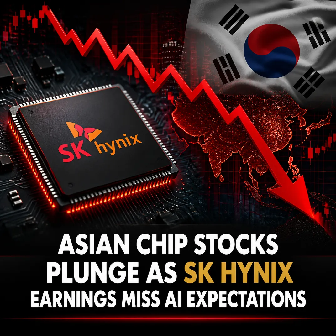 Asian Chip Stocks Plunge as SK Hynix Earnings Miss AI Expectations