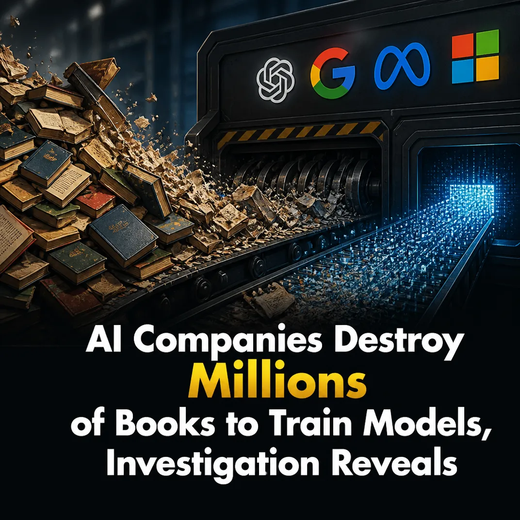 AI Companies Destroy Millions of Books to Train Models, Investigation Reveals