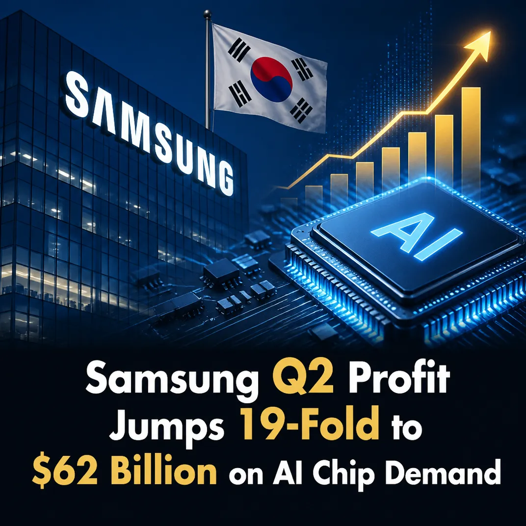 Samsung Q2 Profit Jumps 19-Fold to $62 Billion on AI Chip Demand