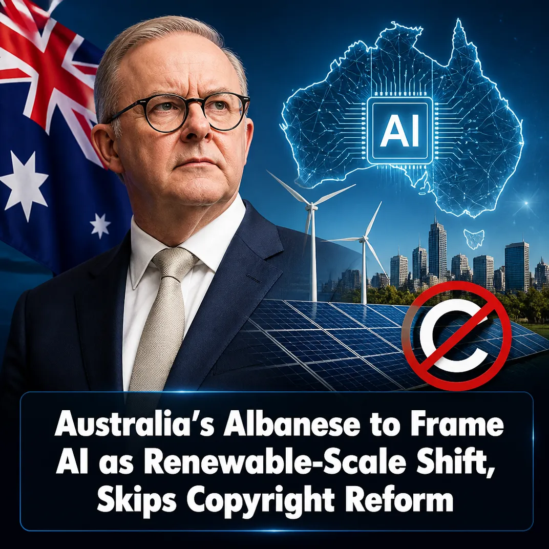 Australia’s Albanese to Frame AI as Renewable-Scale Shift, Skips Copyright Reform