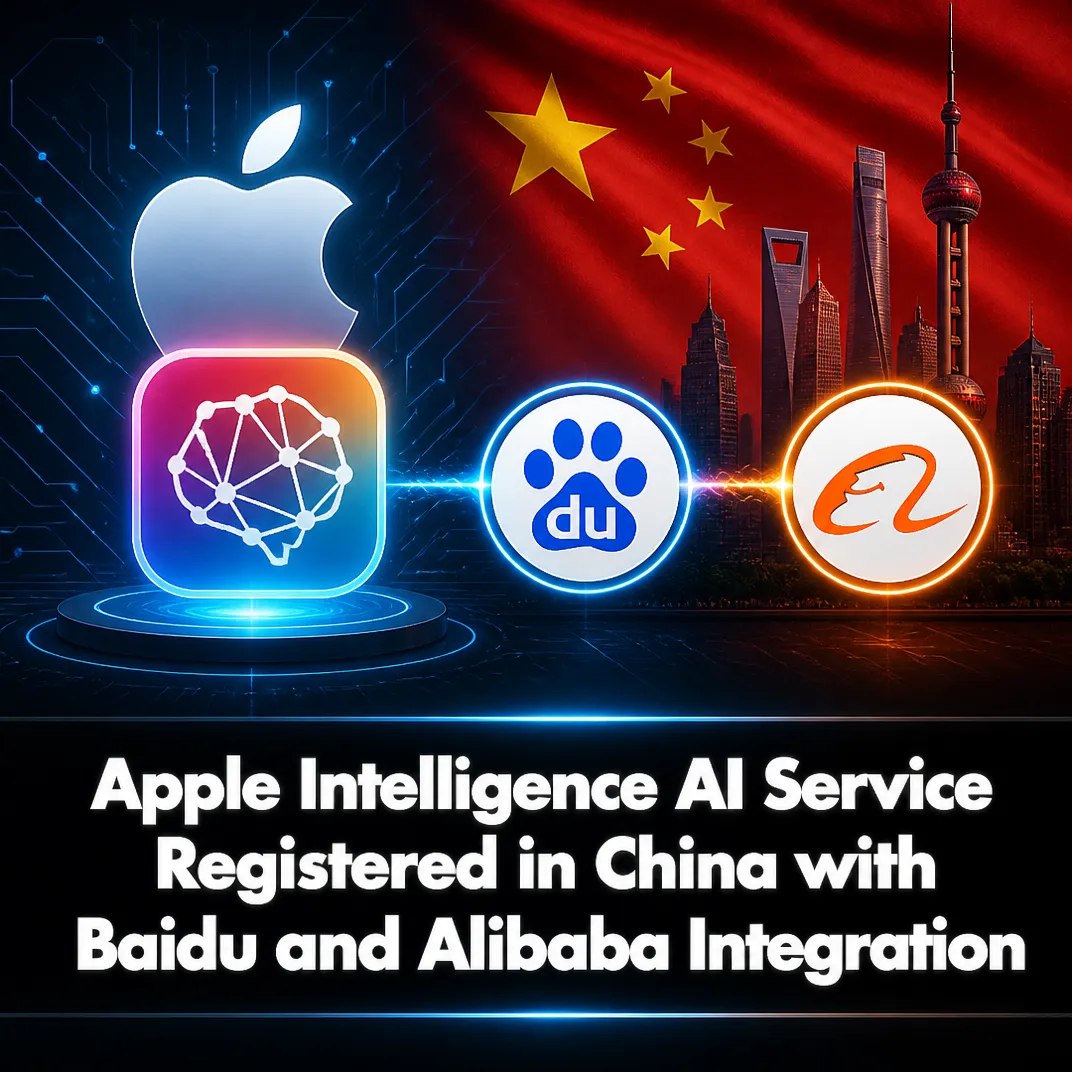 Apple Intelligence AI Service Registered in China with Baidu and Alibaba Integration