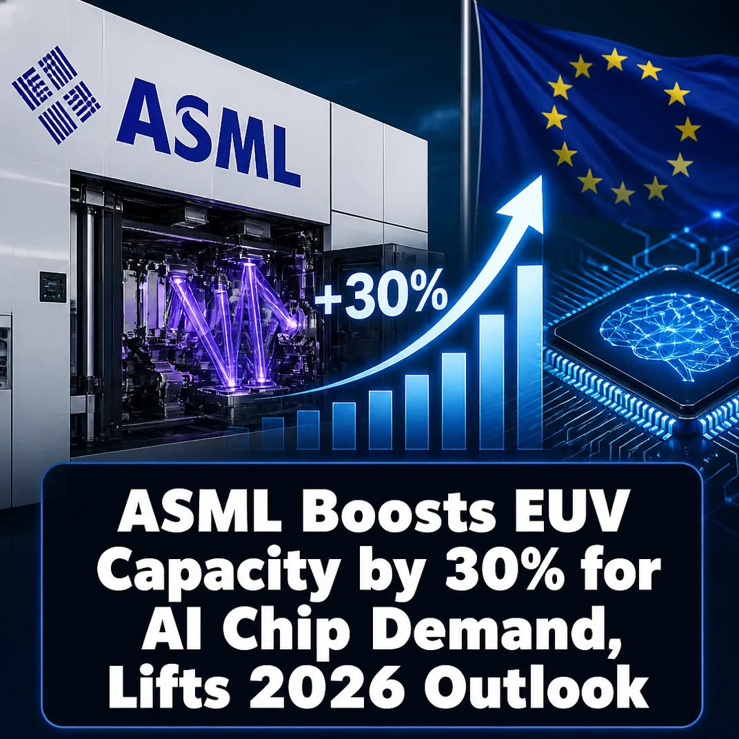 ASML Boosts EUV Capacity by 30% for AI Chip Demand, Lifts 2026 Outlook