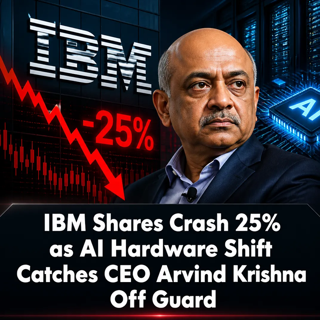 IBM Shares Crash 25% as AI Hardware Shift Catches CEO Arvind Krishna Off Guard