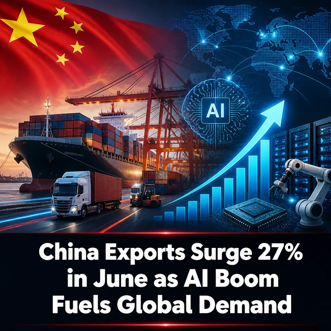 China Exports Surge 27% in June as AI Boom Fuels Global Demand