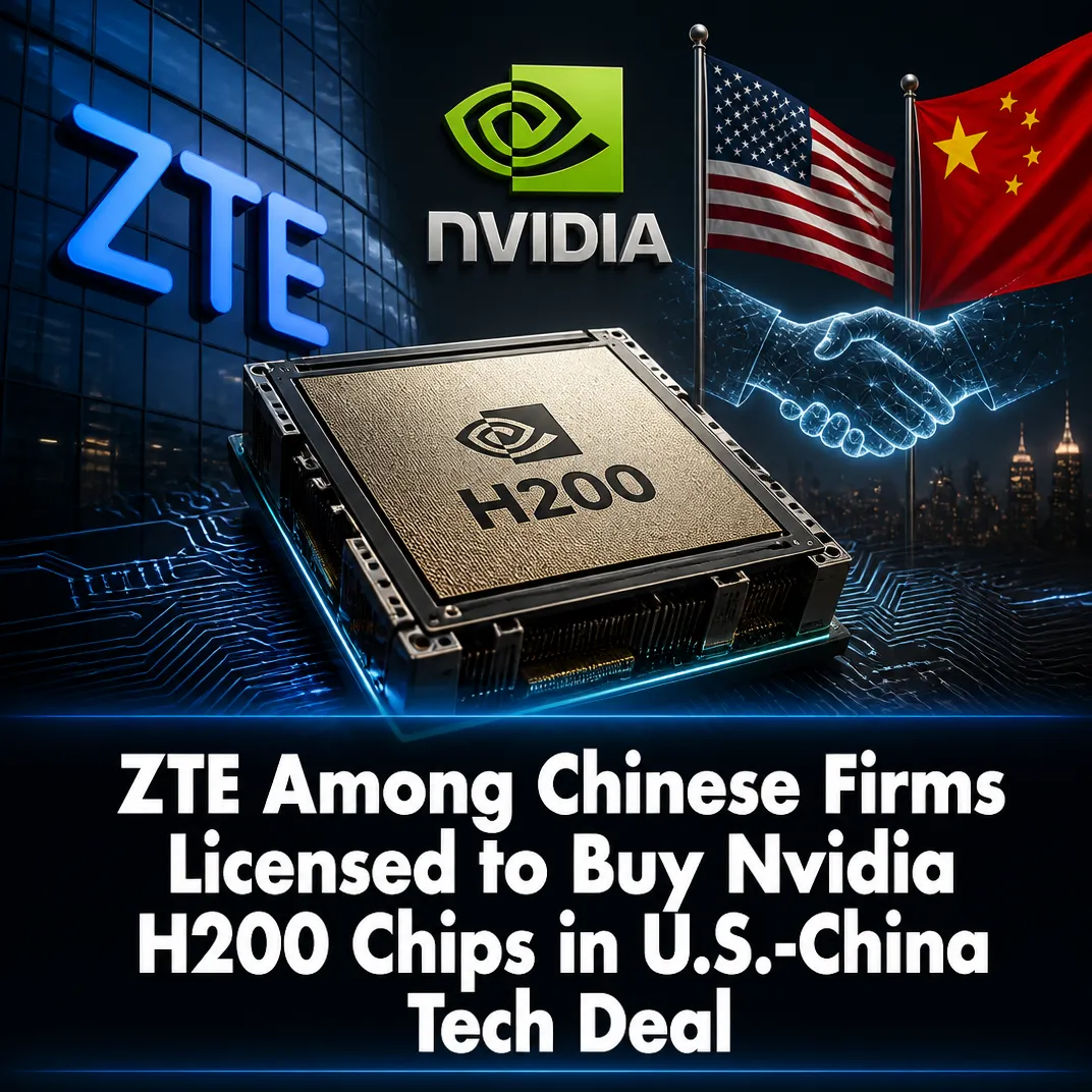 ZTE Among Chinese Firms Licensed to Buy Nvidia H200 Chips in U.S.-China Tech Deal