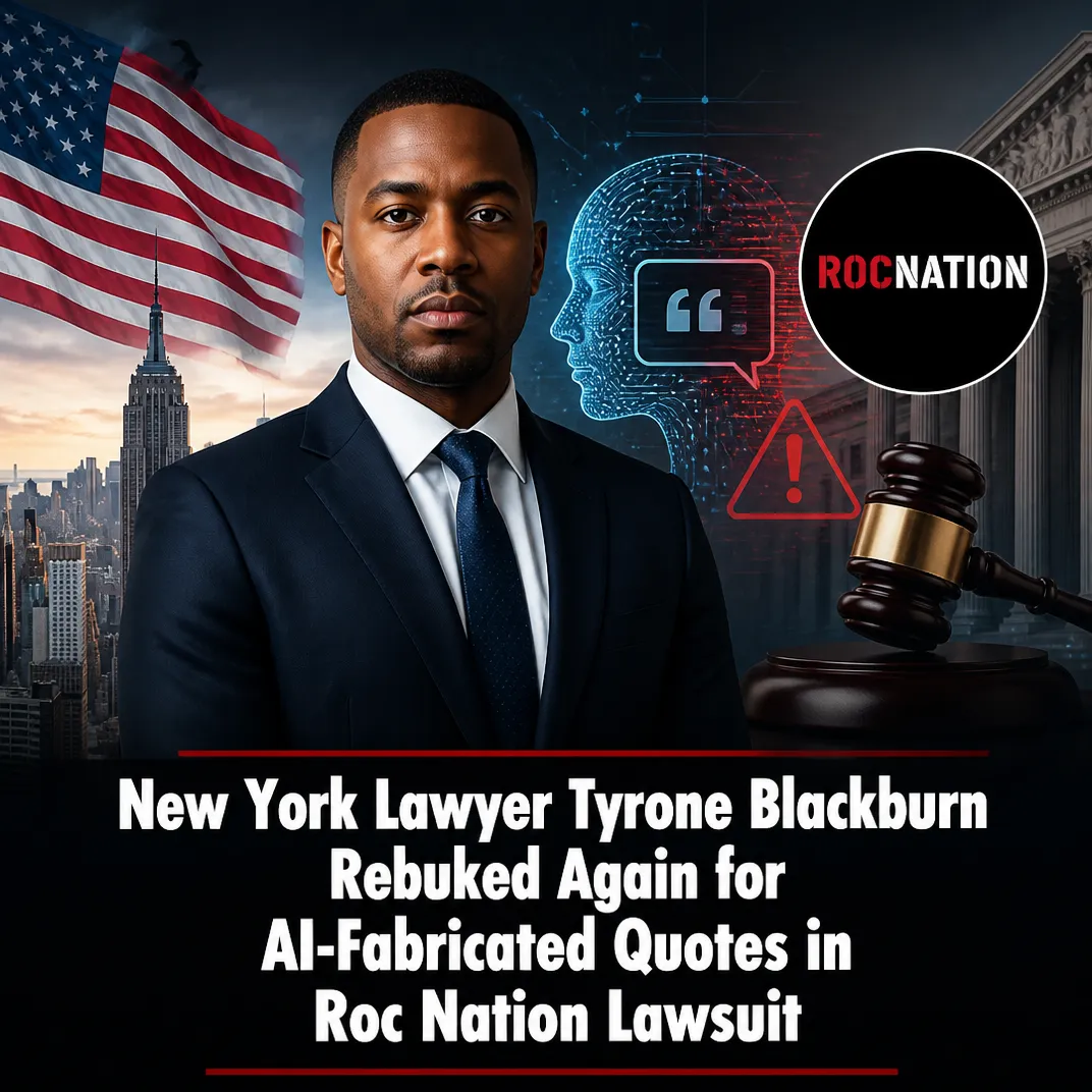 New York Lawyer Tyrone Blackburn Rebuked Again for AI-Fabricated Quotes in Roc Nation Lawsuit