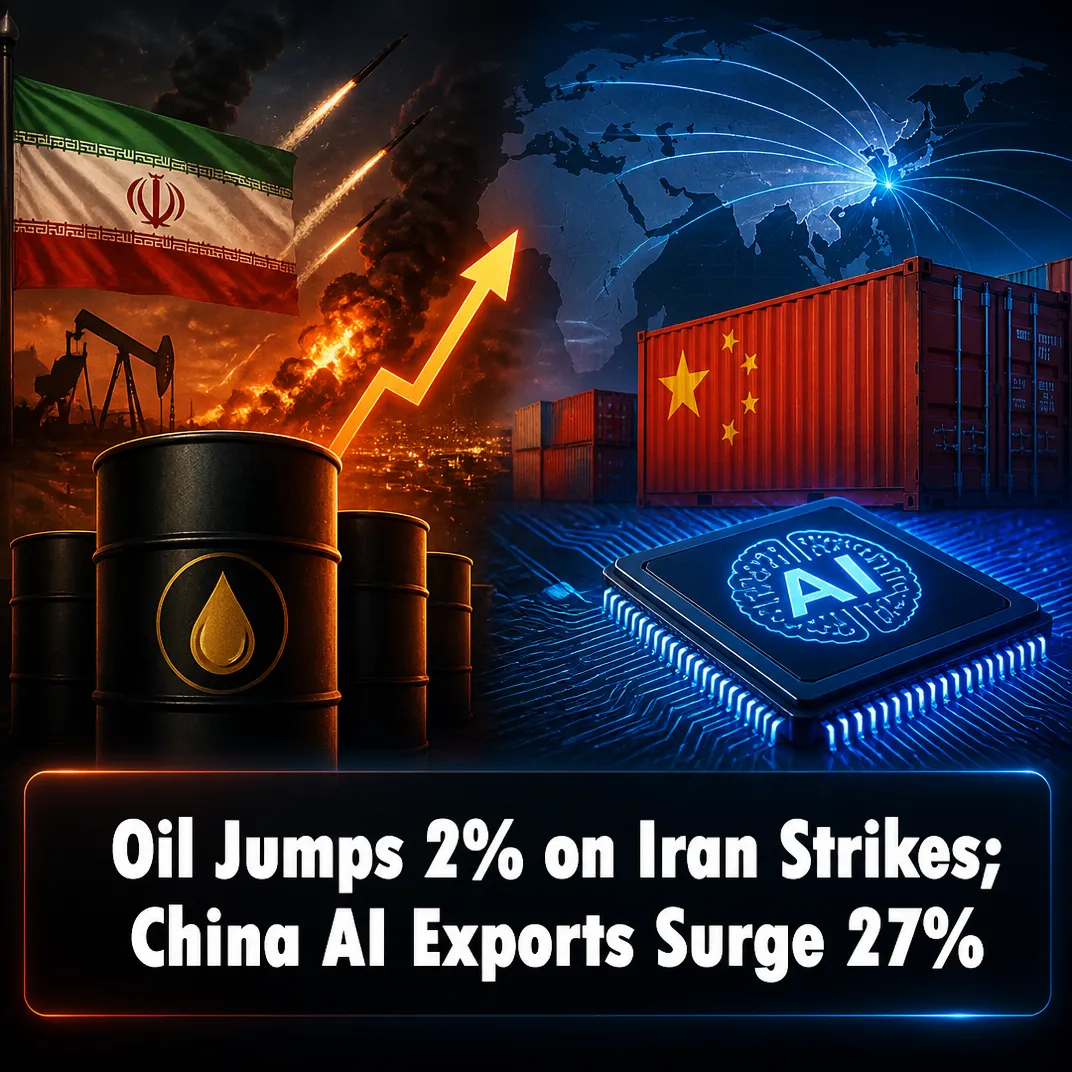 Oil Jumps 2% on Iran Strikes; China AI Exports Surge 27%