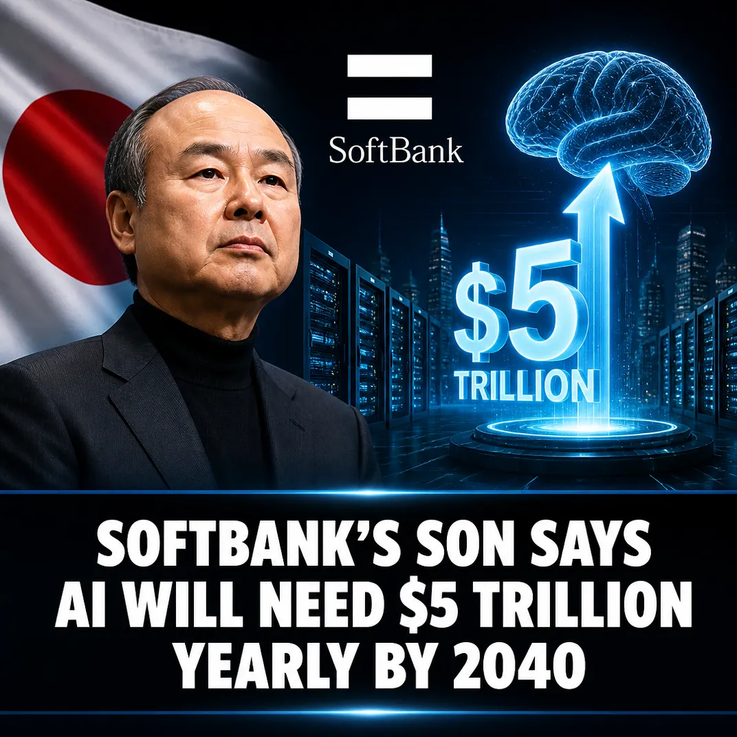 SoftBank’s Son Says AI Will Need $5 Trillion Yearly by 2040