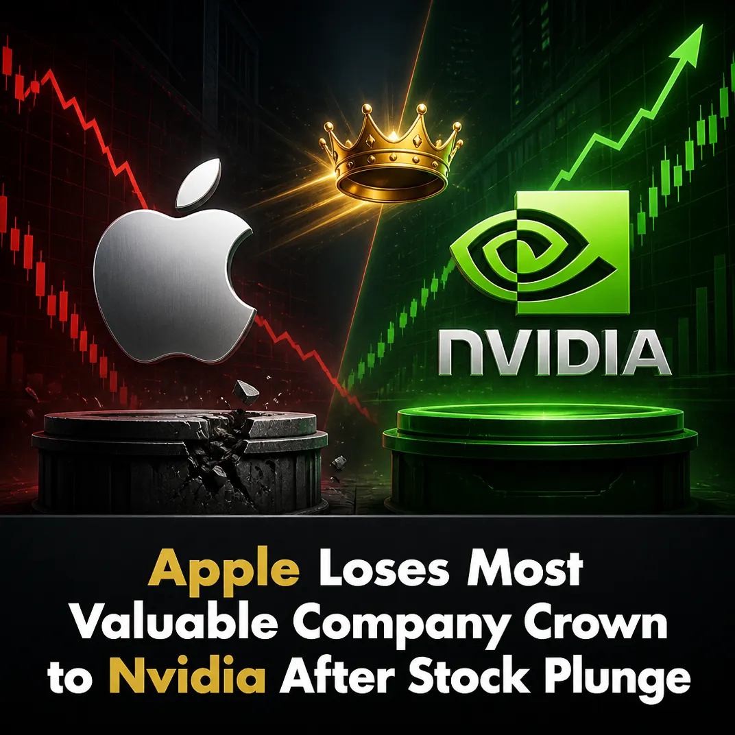 Apple Loses Most Valuable Company Crown to Nvidia After Stock Plunge