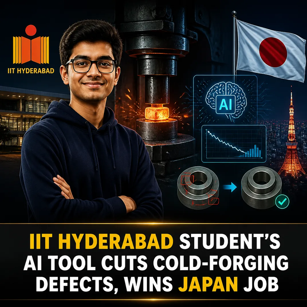 IIT Hyderabad Student’s AI Tool Cuts Cold-Forging Defects, Wins Japan Job