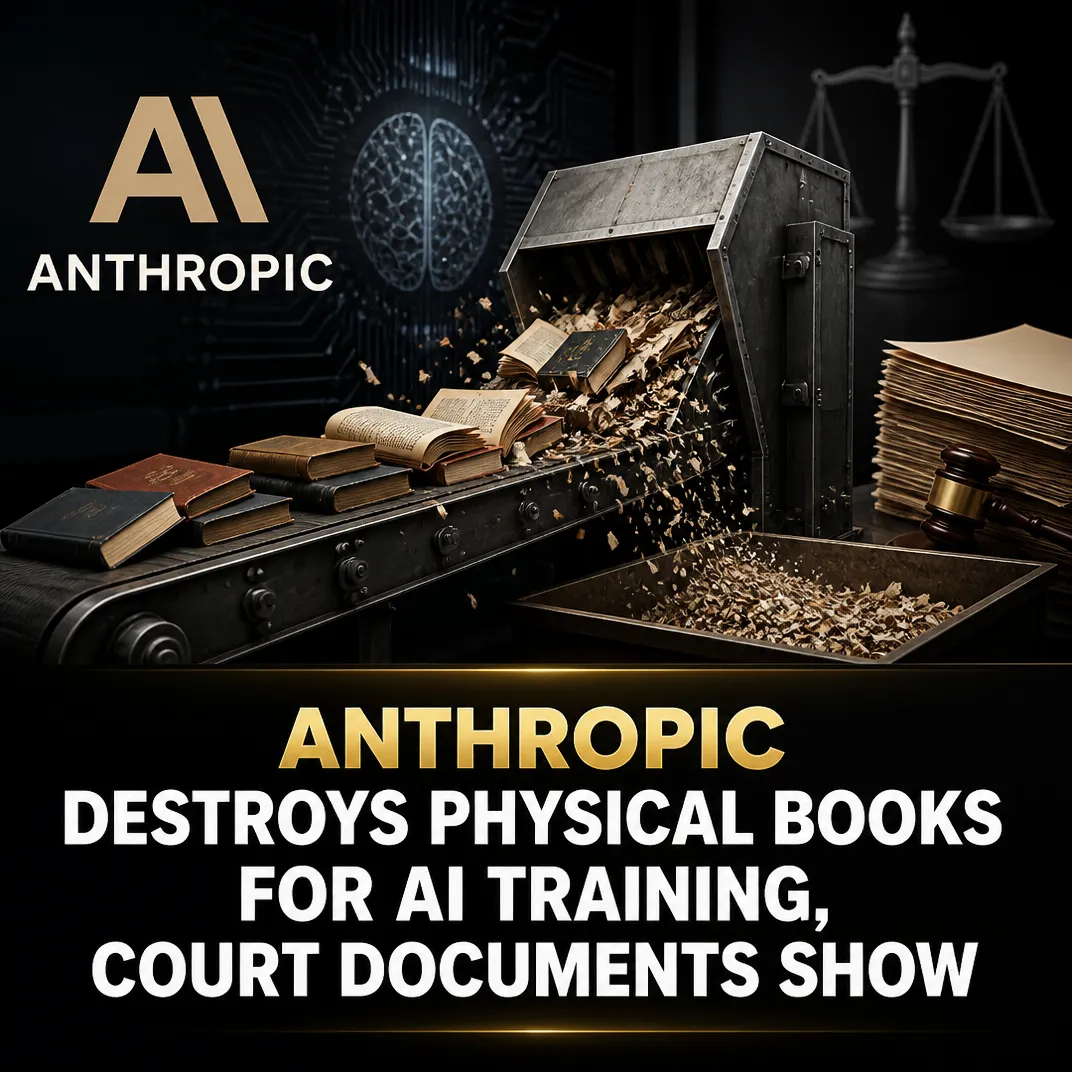 Anthropic Destroys Physical Books for AI Training, Court Documents Show