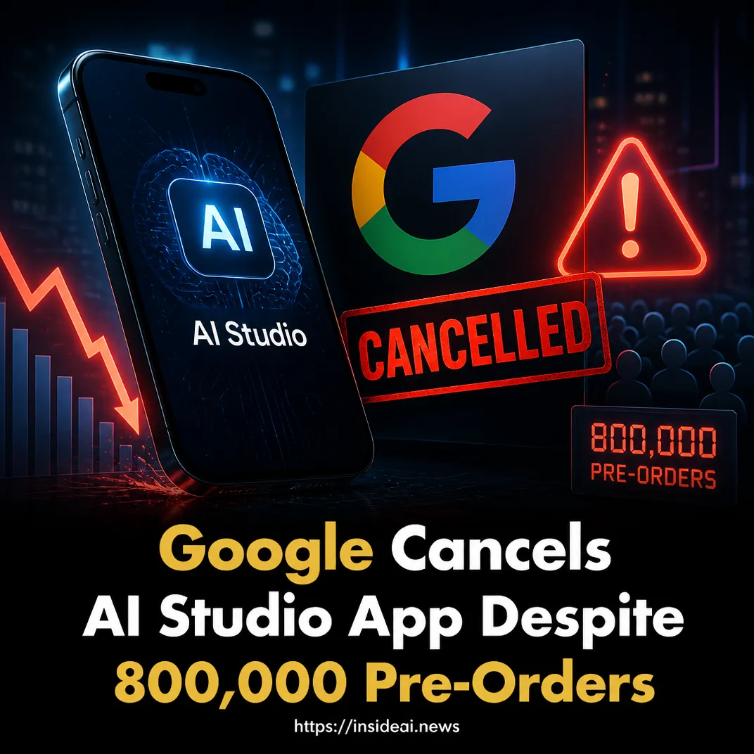 Google Cancels AI Studio App Despite 800,000 Pre-Orders