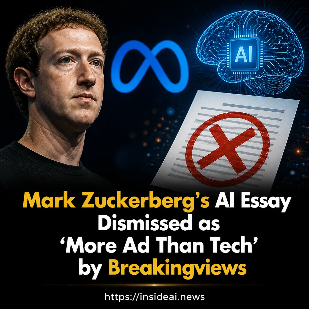 Mark Zuckerberg’s AI Essay Dismissed as ‘More Ad Than Tech’ by Breakingviews