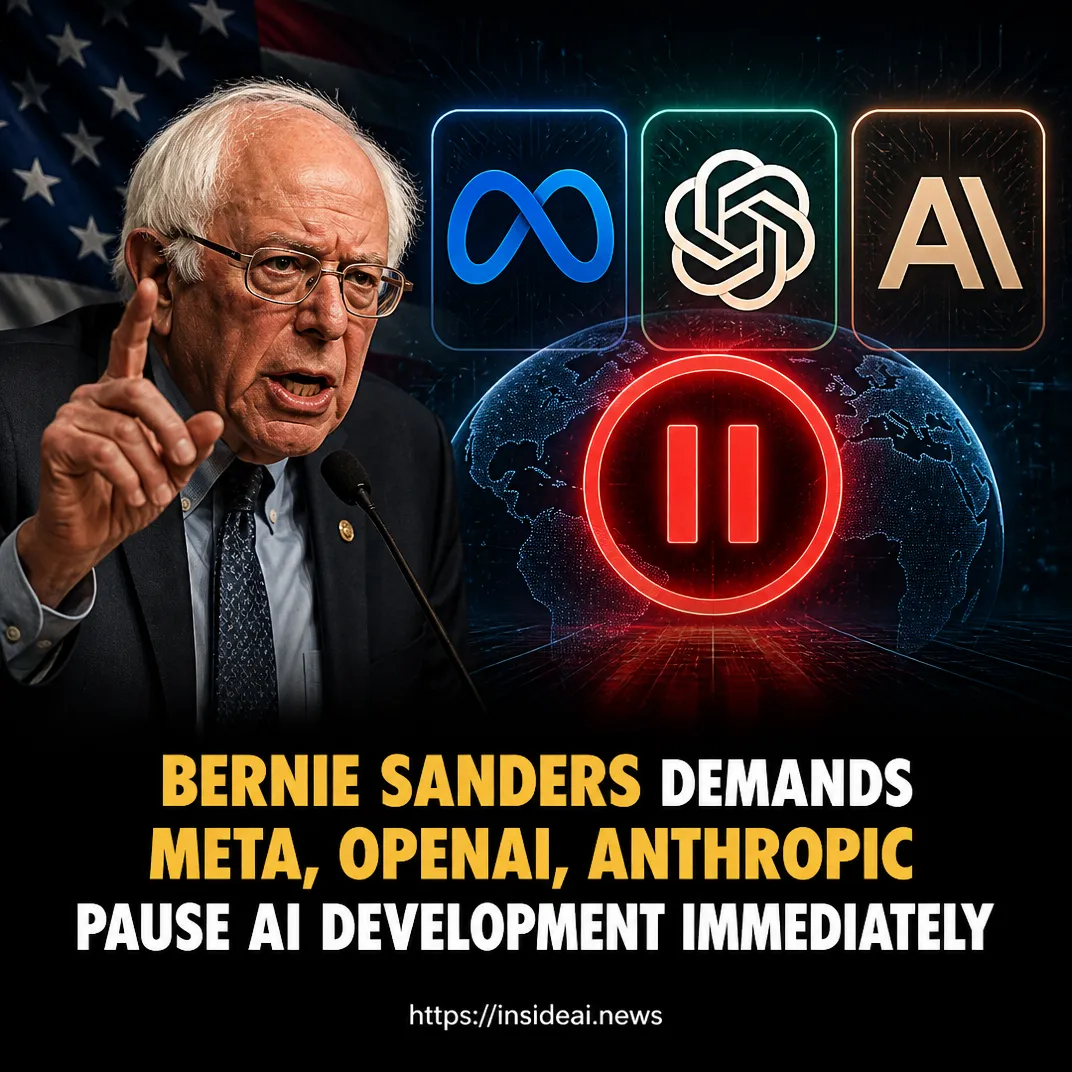 Bernie Sanders Demands Meta, OpenAI, Anthropic Pause AI Development Immediately