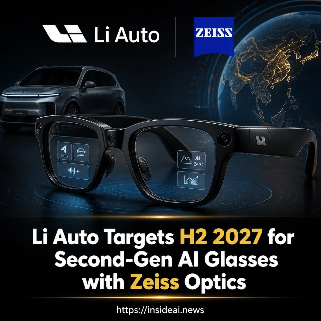 Li Auto Targets H2 2027 for Second-Gen AI Glasses with Zeiss Optics