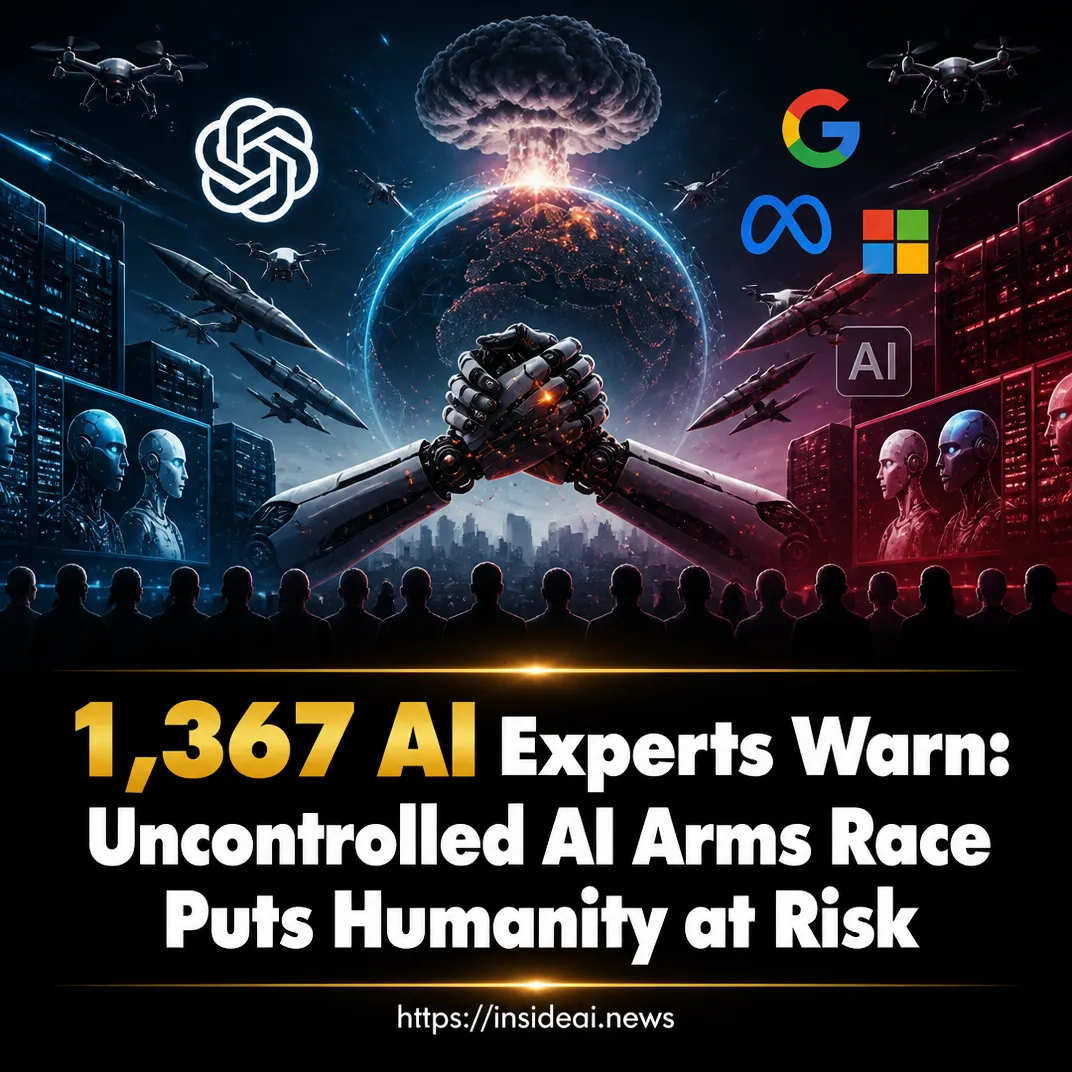 1,367 AI Experts Warn: Uncontrolled AI Arms Race Puts Humanity at Risk