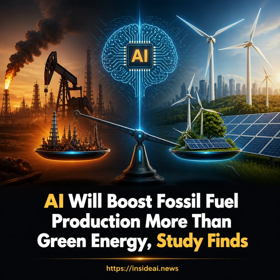 AI Will Boost Fossil Fuel Production More Than Green Energy, Study Finds