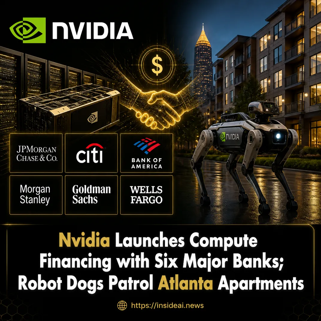 Nvidia Launches Compute Financing with Six Major Banks; Robot Dogs Patrol Atlanta Apartments