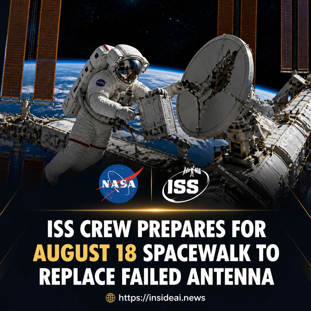 ISS Crew Prepares for August 18 Spacewalk to Replace Failed Antenna