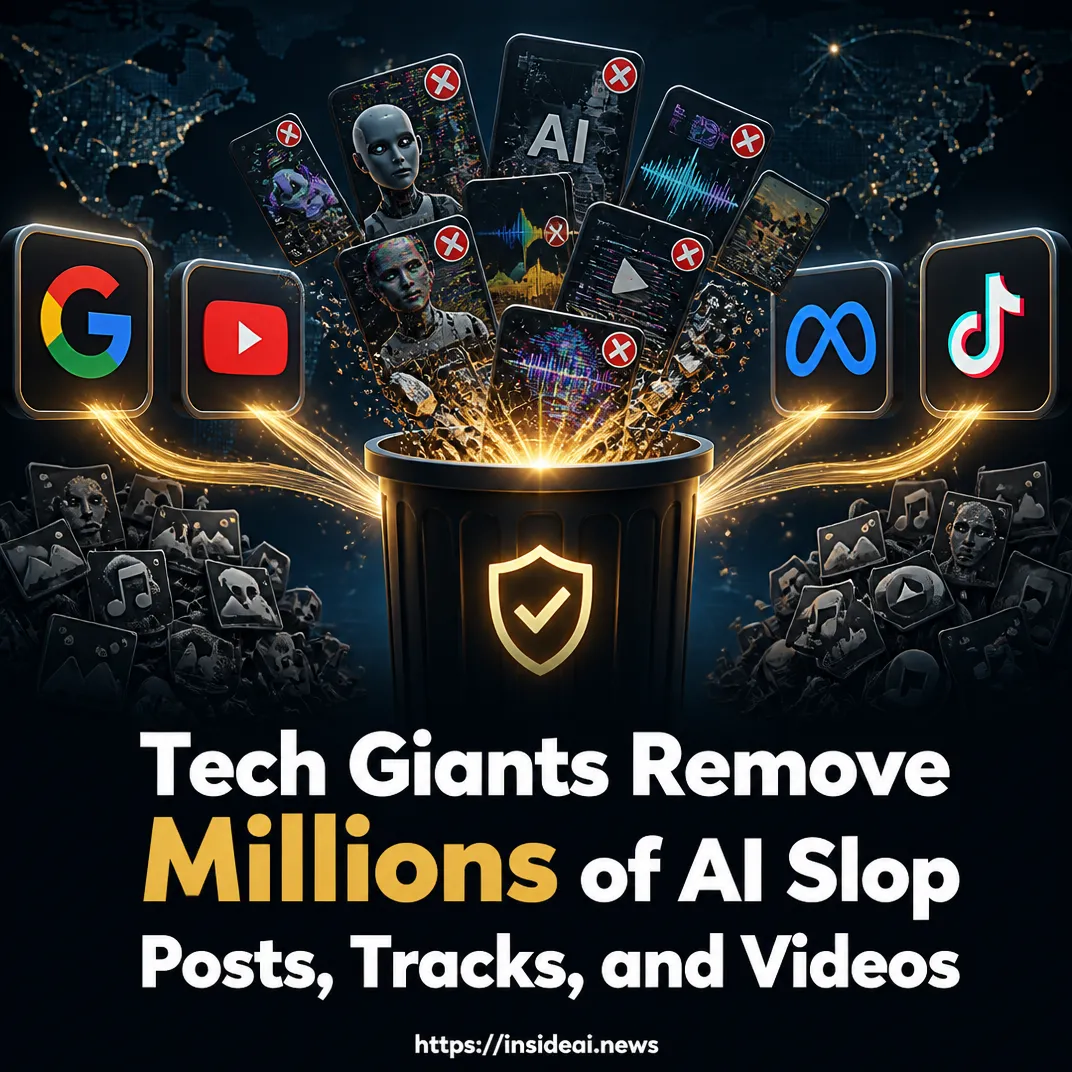 Tech Giants Remove Millions of AI Slop Posts, Tracks, and Videos
