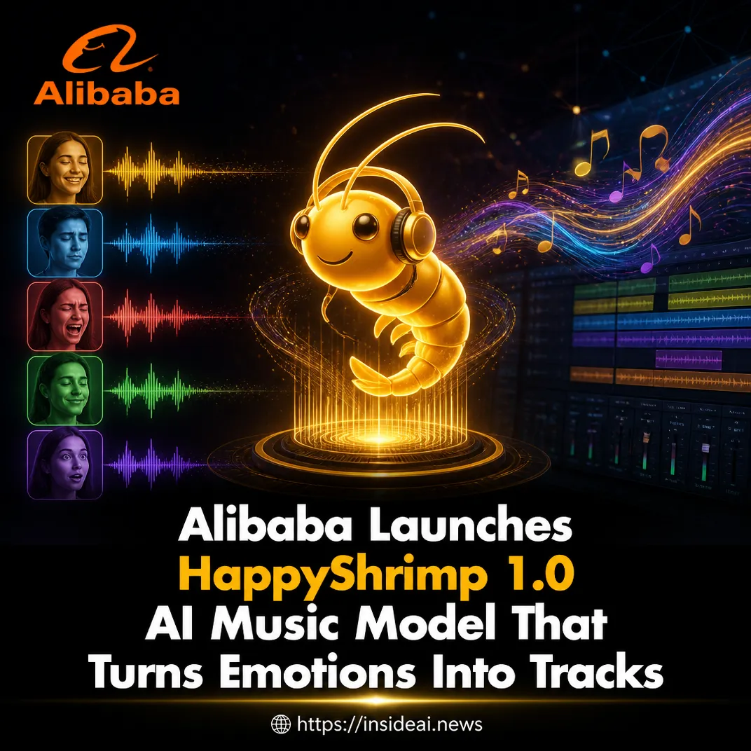 Alibaba Launches HappyShrimp 1.0 AI Music Model That Turns Emotions Into Tracks