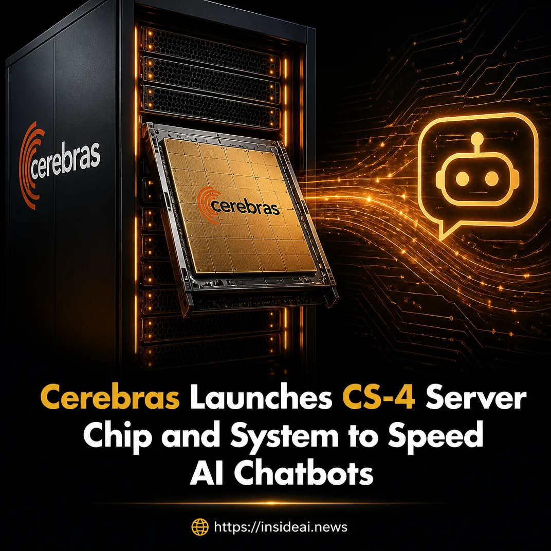 Cerebras Launches CS-4 Server Chip and System to Speed AI Chatbots
