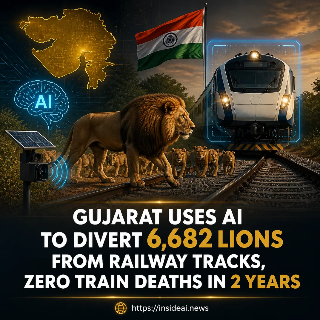 Gujarat Uses AI to Divert 6,682 Lions from Railway Tracks, Zero Train Deaths in 2 Years