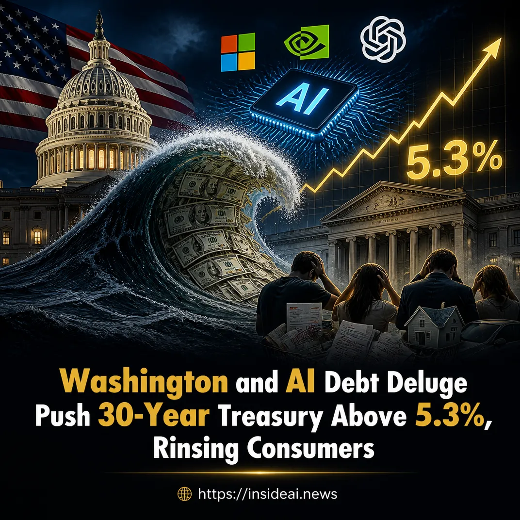 Washington and AI Debt Deluge Push 30-Year Treasury Above 5.3%, Rinsing Consumers