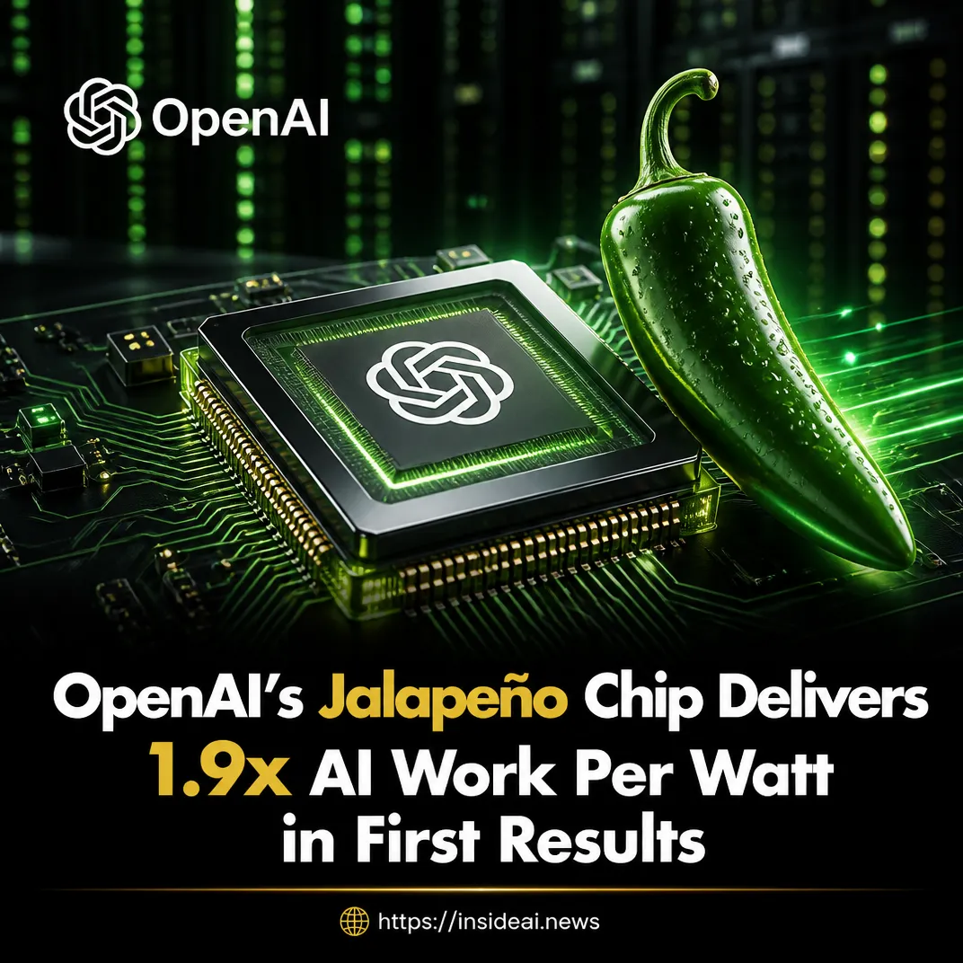 OpenAI’s Jalapeño Chip Delivers 1.9x AI Work Per Watt in First Results