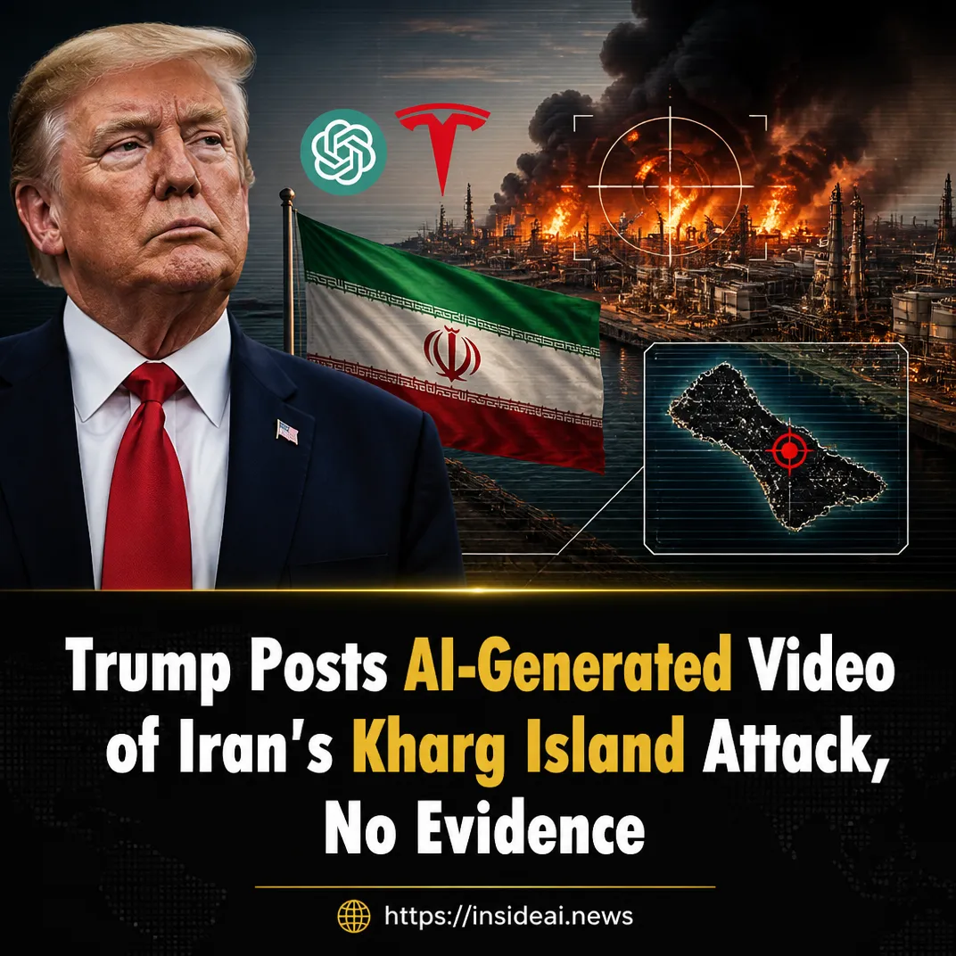 Trump Posts AI-Generated Video of Iran’s Kharg Island Attack, No Evidence