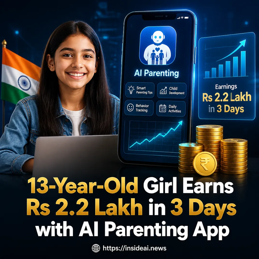 13-Year-Old Girl Earns Rs 2.2 Lakh in 3 Days with AI Parenting App