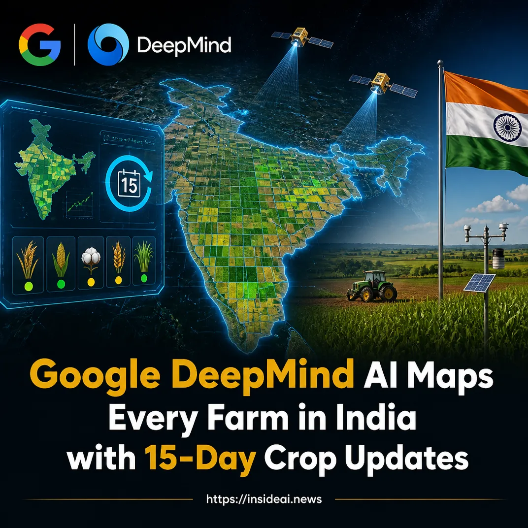 Google DeepMind AI Maps Every Farm in India with 15-Day Crop Updates