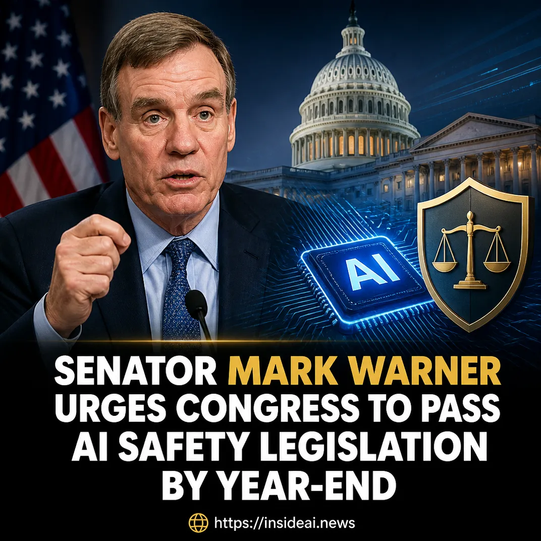 Senator Mark Warner Urges Congress to Pass AI Safety Legislation by Year-End