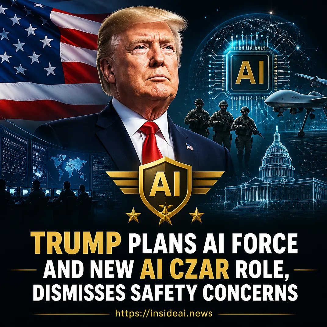 Trump Plans AI Force and New AI Czar Role, Dismisses Safety Concerns