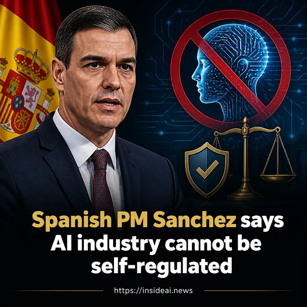 Spanish PM Sanchez says AI industry cannot be self-regulated