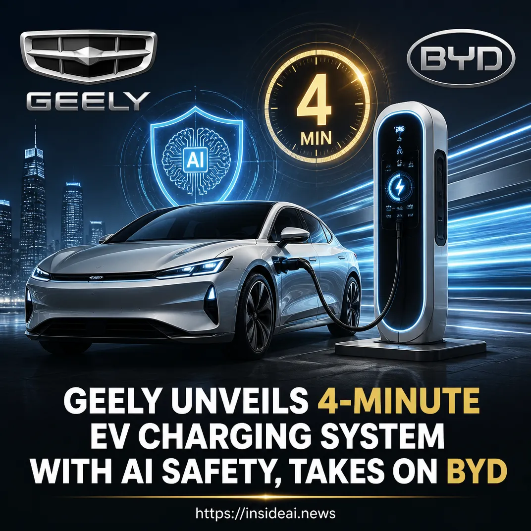 Geely Unveils 4-Minute EV Charging System With AI Safety, Takes On BYD