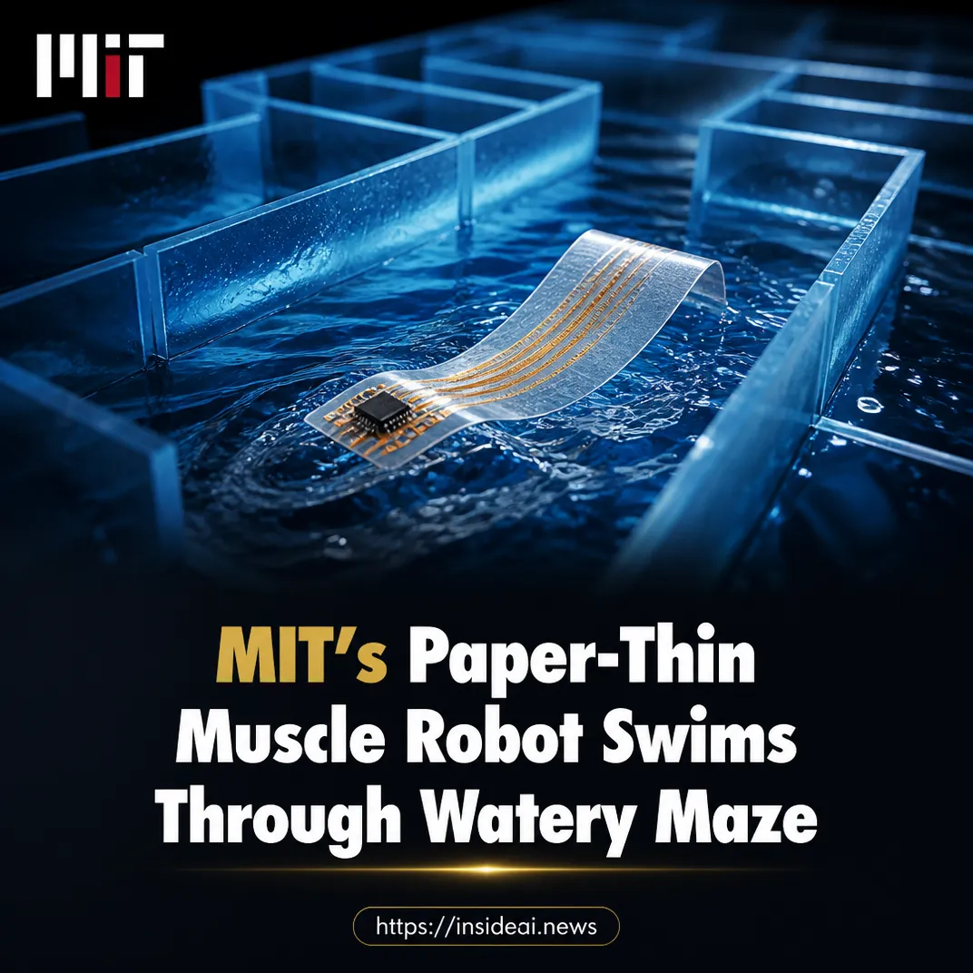 MIT’s Paper-Thin Muscle Robot Swims Through Watery Maze